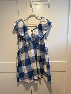 Ace & Jig, Blue Broad Check, Swing Dress, Casual, Size M